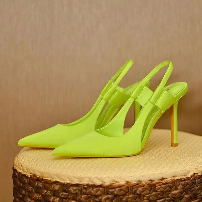 Slingback Heels - Pointed Toe - High Heel - Slingback Pumps - Women's Heels-Grace Aura