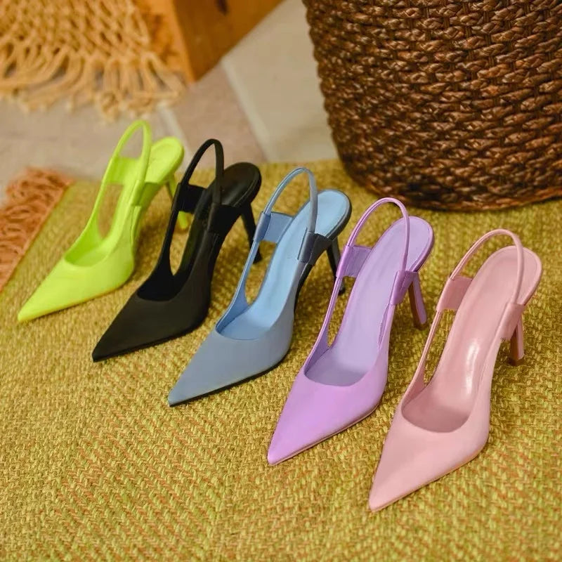 Slingback Heels - Pointed Toe - High Heel - Slingback Pumps - Women's Heels-Grace Aura
