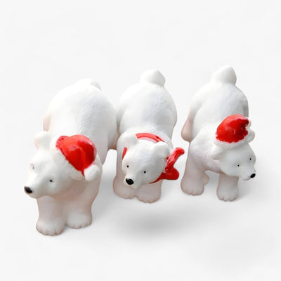 SnowPaws - Christmas decoration miniature polar bear figures-Grace Aura