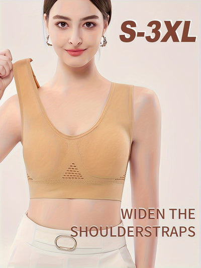 Sports Brassiere - Ladies Comfortable Seamless Mesh Sport Bra-Grace Aura