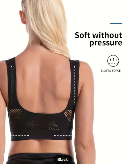 Sports Brassiere - Ladies Comfortable Seamless Mesh Sport Bra-Grace Aura