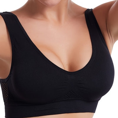 Sports Brassiere - Ladies Comfortable Seamless Mesh Sport Bra-Grace Aura