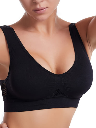 Sports Brassiere - Ladies Comfortable Seamless Mesh Sport Bra-Grace Aura