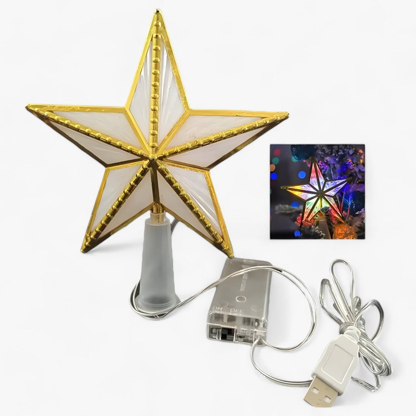 StarGlitter - LED star with five dots Christmas tree-Grace Aura