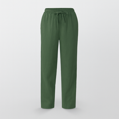 Straight Leg Trousers - Drawstring - Elastic Waist - Lightweight Pants - Women's Trousers-Grace Aura
