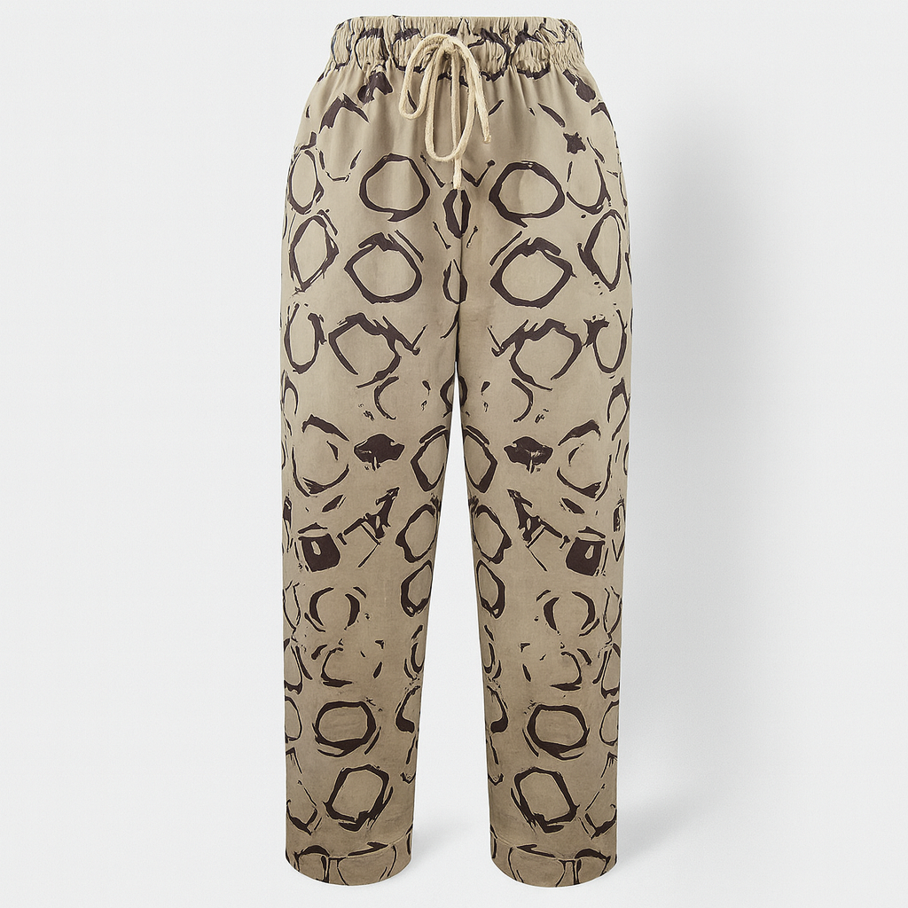 Straight Leg Trousers - Drawstring - Elastic Waist - Lightweight Pants - Women's Trousers-Grace Aura