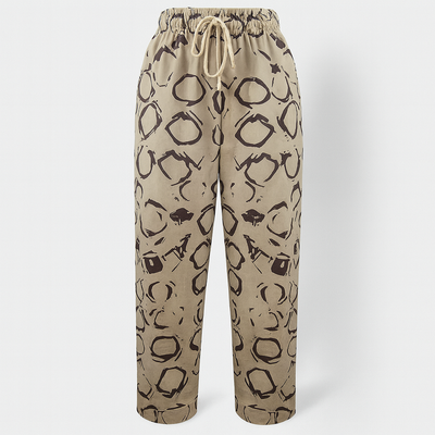 Straight Leg Trousers - Drawstring - Elastic Waist - Lightweight Pants - Women's Trousers-Grace Aura