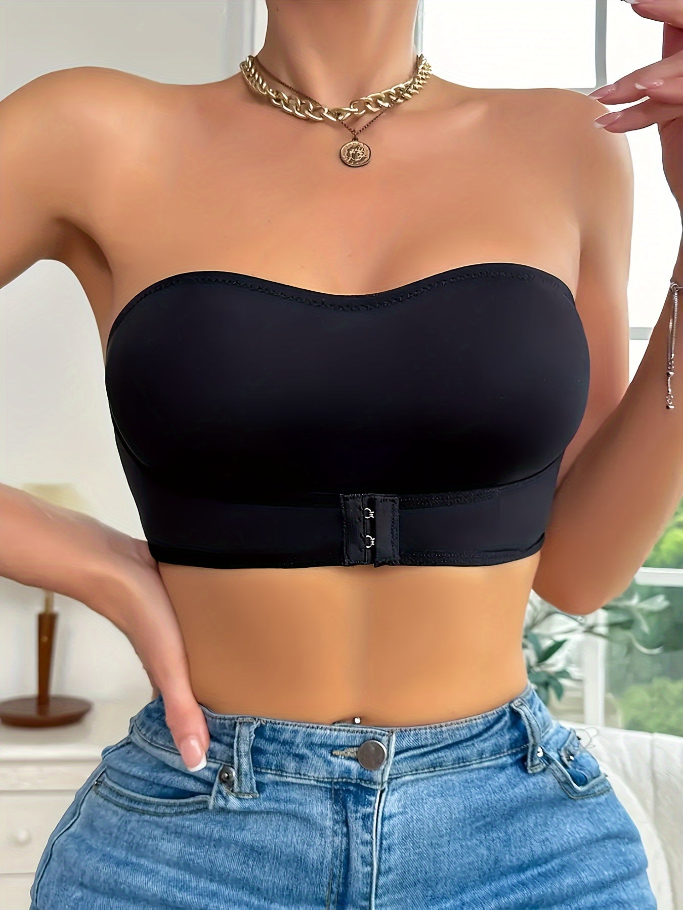 Strapless Bra | Non Padded | Front Closure | Bandeau Bra | Front Fastening Bra-Grace Aura