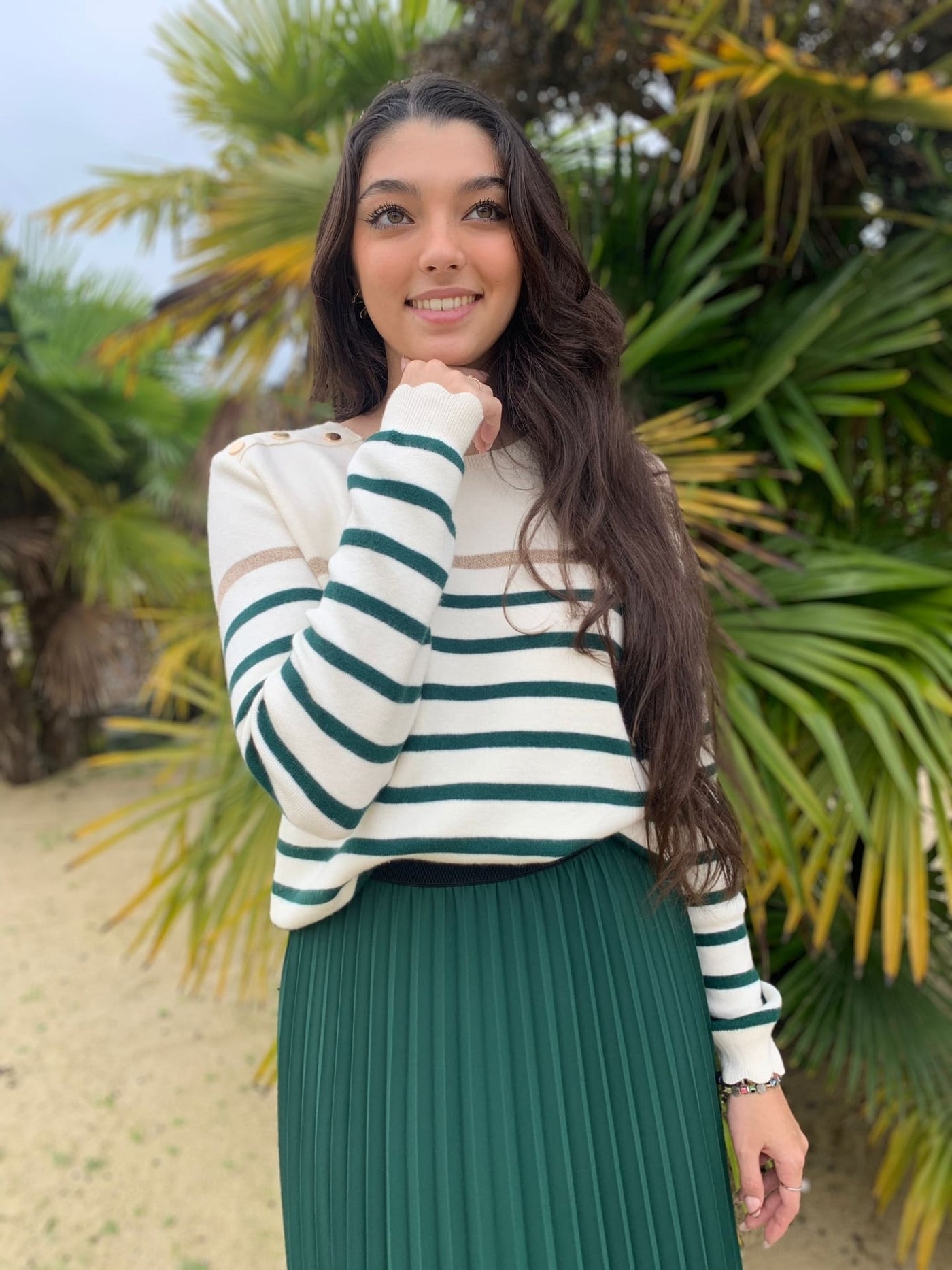 Striped Sweater | Relaxed Fit | Round Neck | Knitted Sweater | Women's Jumper-Grace Aura