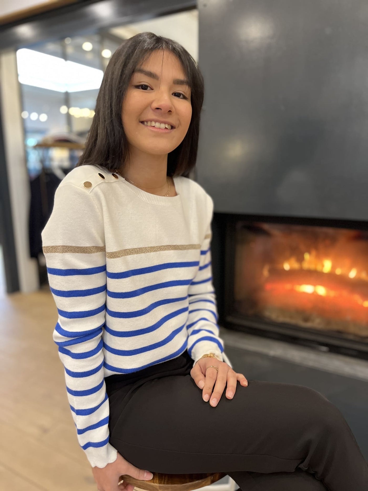 Striped Sweater | Relaxed Fit | Round Neck | Knitted Sweater | Women's Jumper-Grace Aura