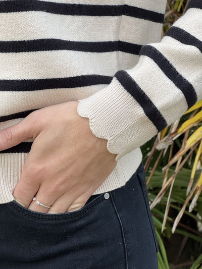 Striped Sweater | Relaxed Fit | Round Neck | Knitted Sweater | Women's Jumper-Grace Aura
