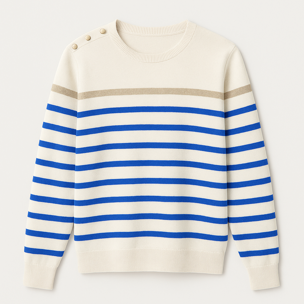 Striped Sweater | Relaxed Fit | Round Neck | Knitted Sweater | Women's Jumper-Grace Aura
