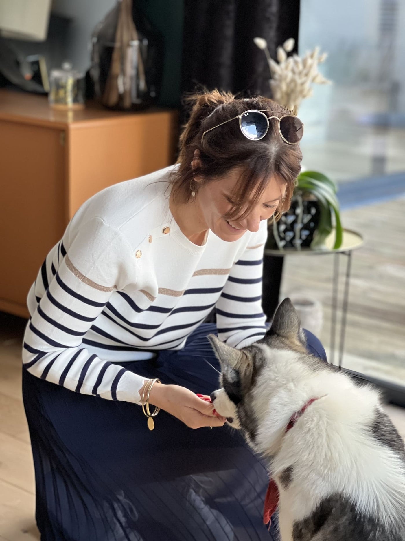 Striped Sweater | Relaxed Fit | Round Neck | Knitted Sweater | Women's Jumper-Grace Aura