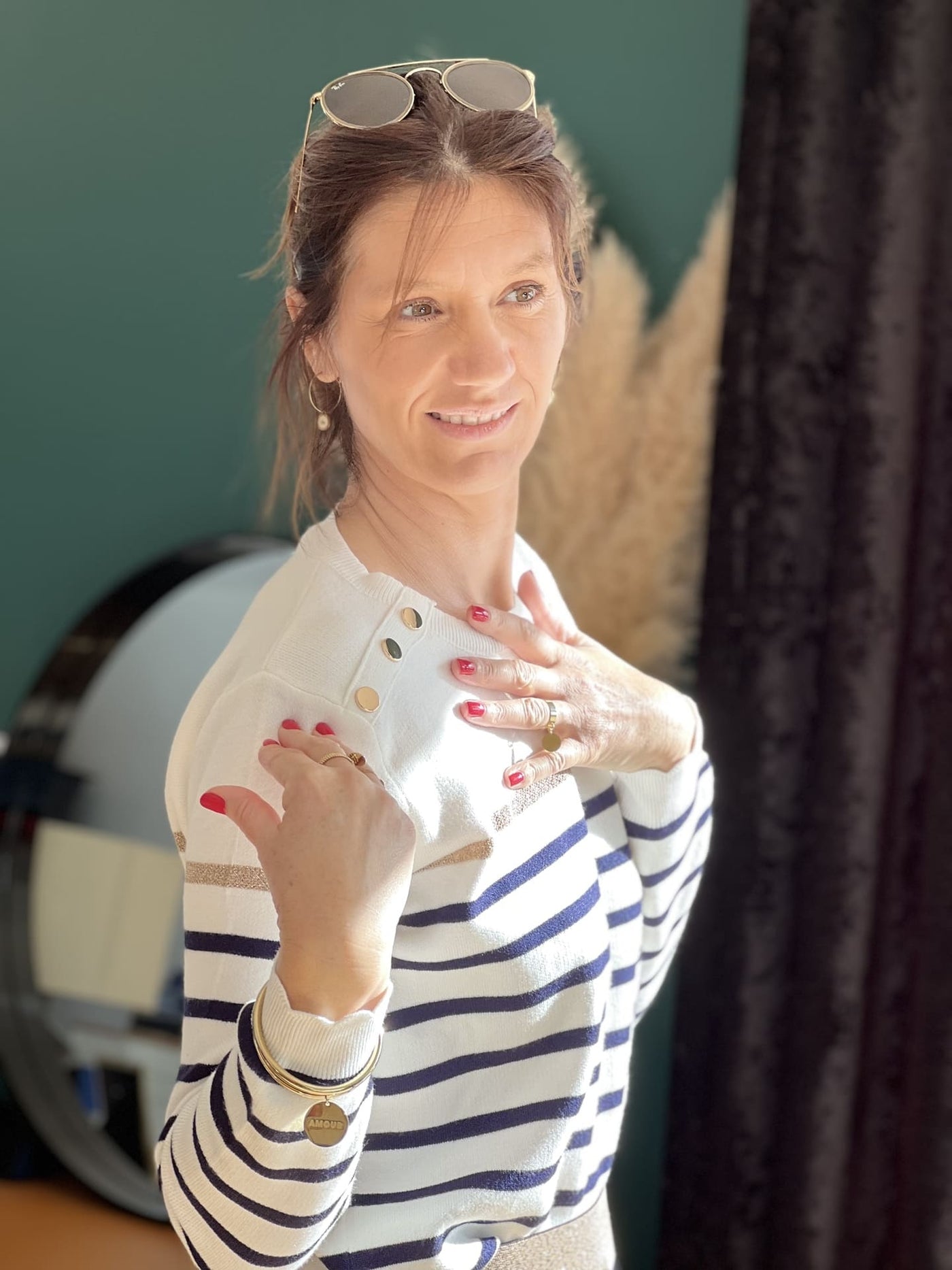 Striped Sweater | Relaxed Fit | Round Neck | Knitted Sweater | Women's Jumper-Grace Aura