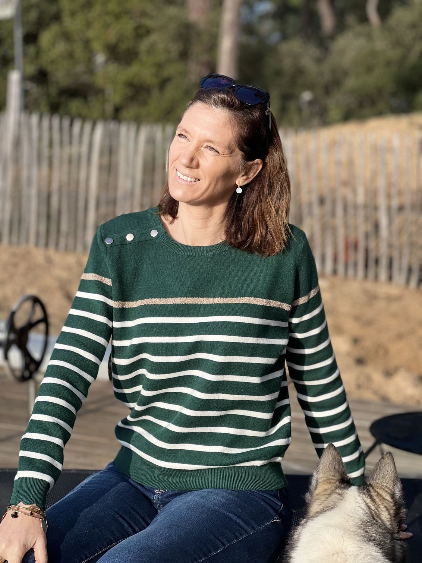 Striped Sweater | Relaxed Fit | Round Neck | Knitted Sweater | Women's Jumper-Grace Aura