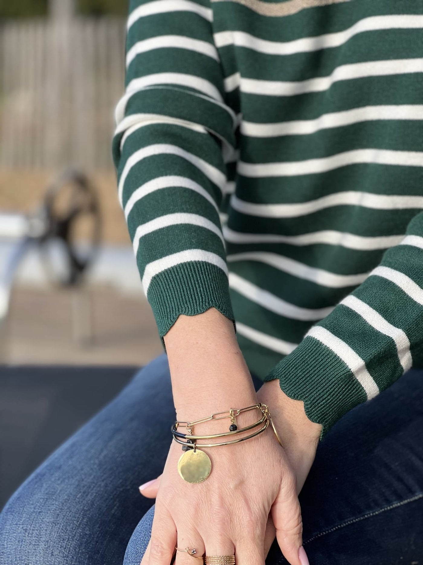 Striped Sweater | Relaxed Fit | Round Neck | Knitted Sweater | Women's Jumper-Grace Aura