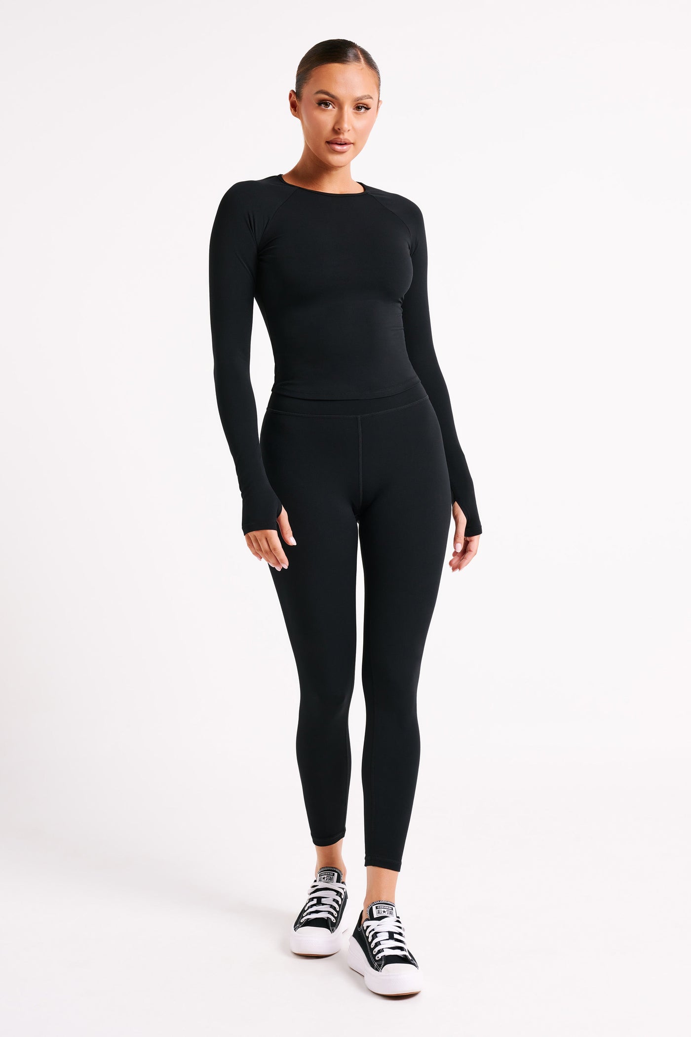 Stylish V Back Leggings in Black - A Flattering Fit for Any Activity-Grace Aura