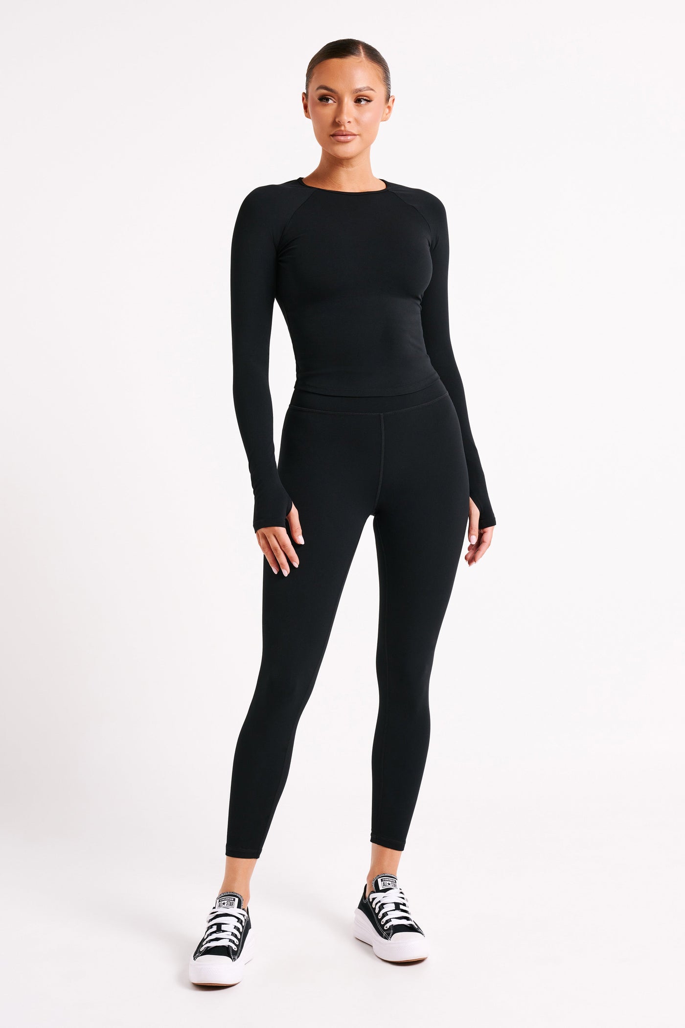 Stylish V Back Leggings in Black - A Flattering Fit for Any Activity-Grace Aura