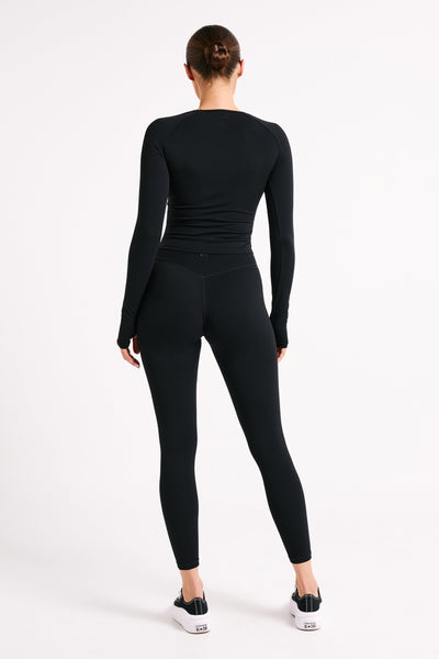 Stylish V Back Leggings in Black - A Flattering Fit for Any Activity-Grace Aura