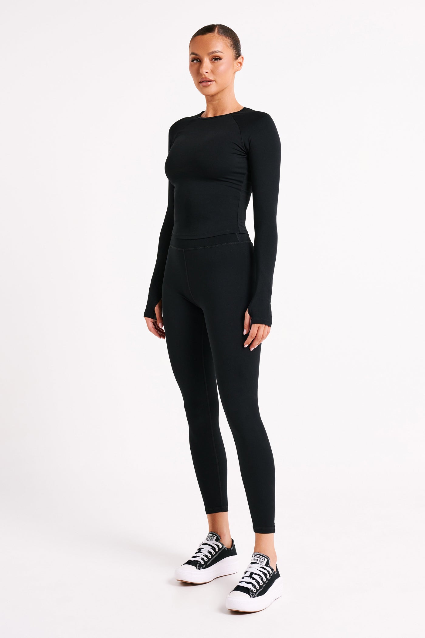 Stylish V Back Leggings in Black - A Flattering Fit for Any Activity-Grace Aura