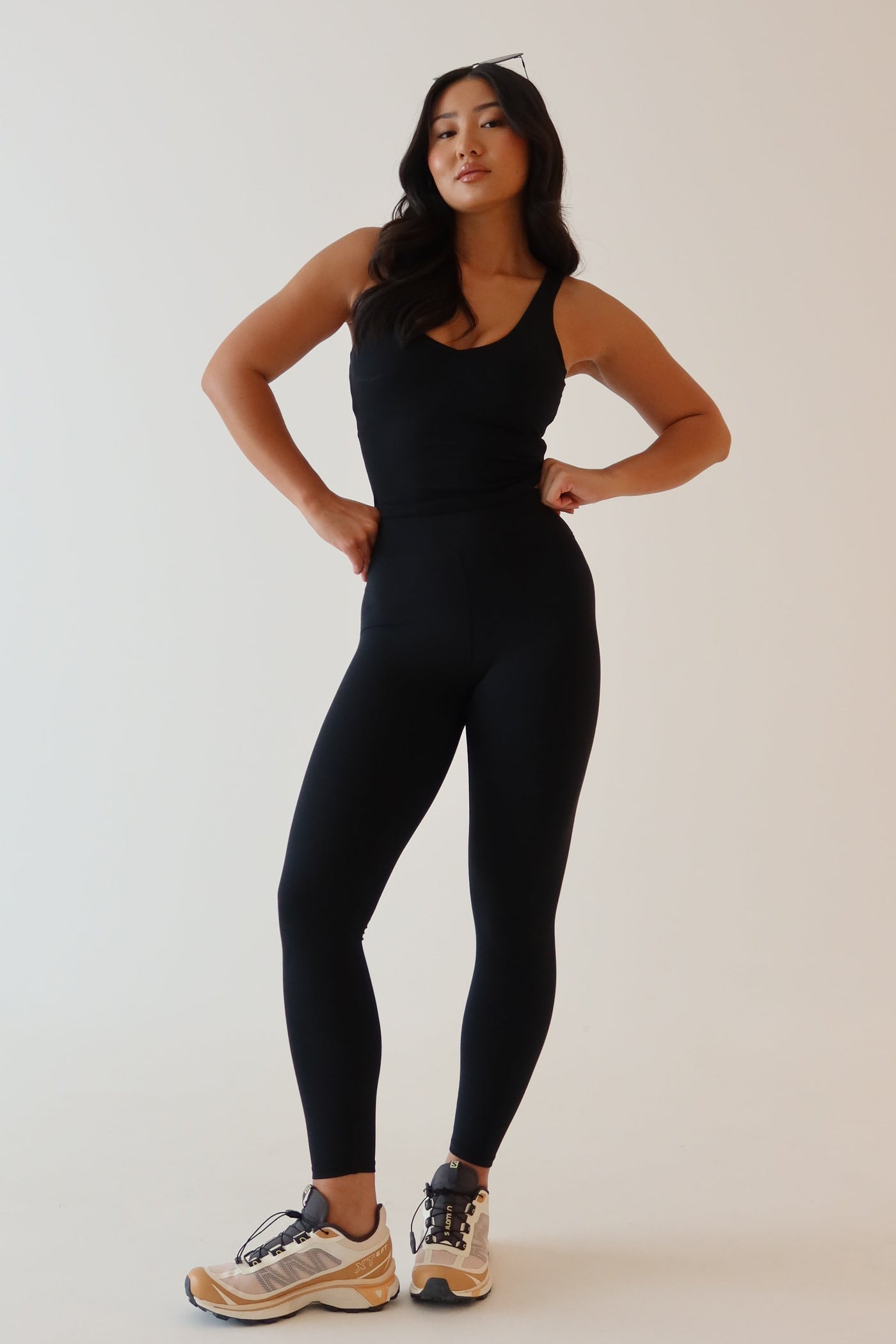 Stylish V Back Leggings in Black - A Flattering Fit for Any Activity-Grace Aura