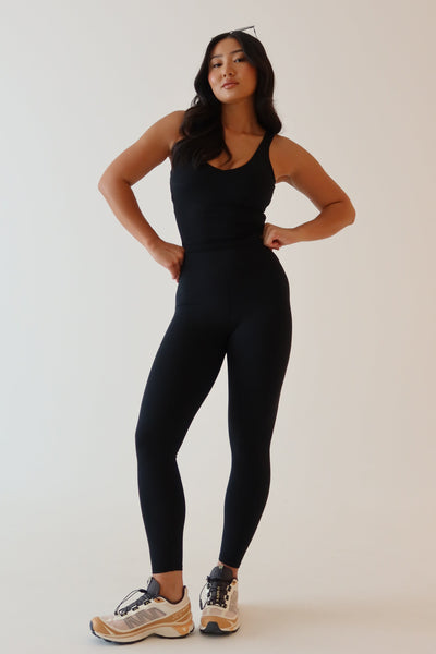 Stylish V Back Leggings in Black - A Flattering Fit for Any Activity-Grace Aura
