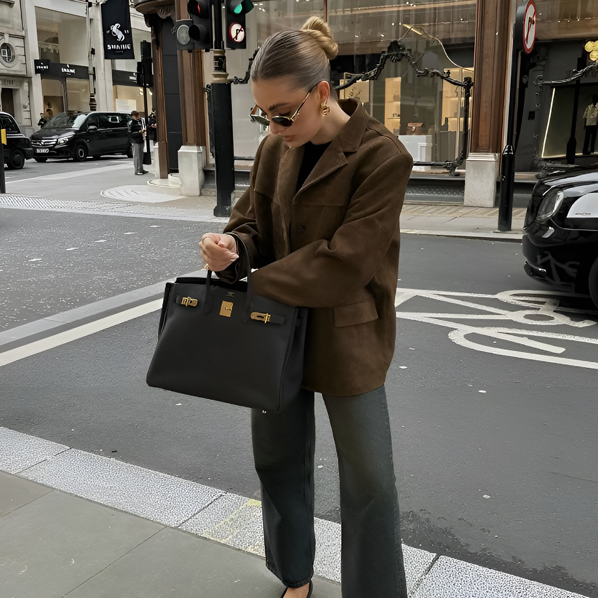 Suede Jacket - Vintage - Oversized - Blazer Jacket - Women's Jackets-Grace Aura