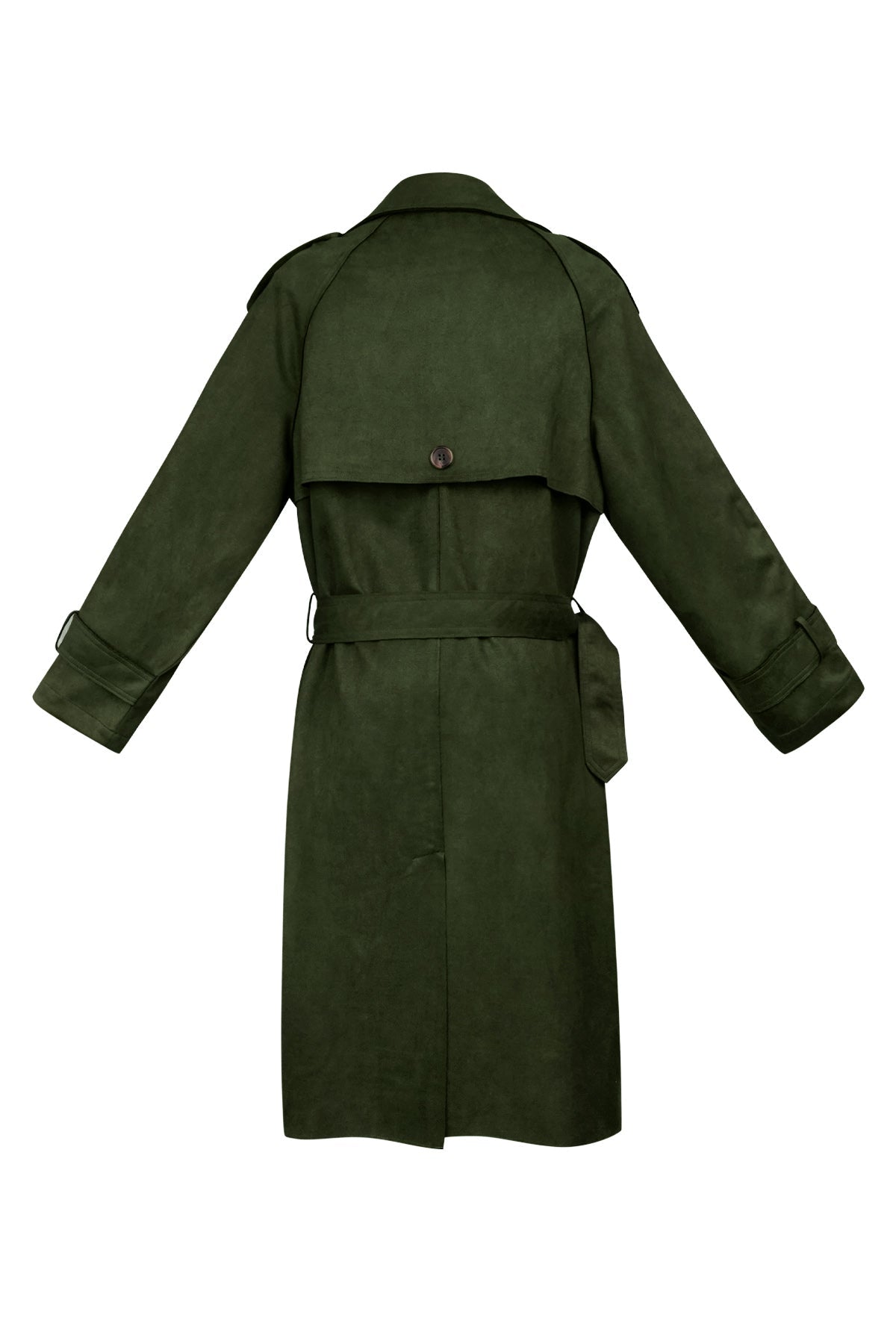 Suede Trench Coat | Mid Length | Autumn | Double Breasted Trench Coat | Women's Trench Coat-Grace Aura