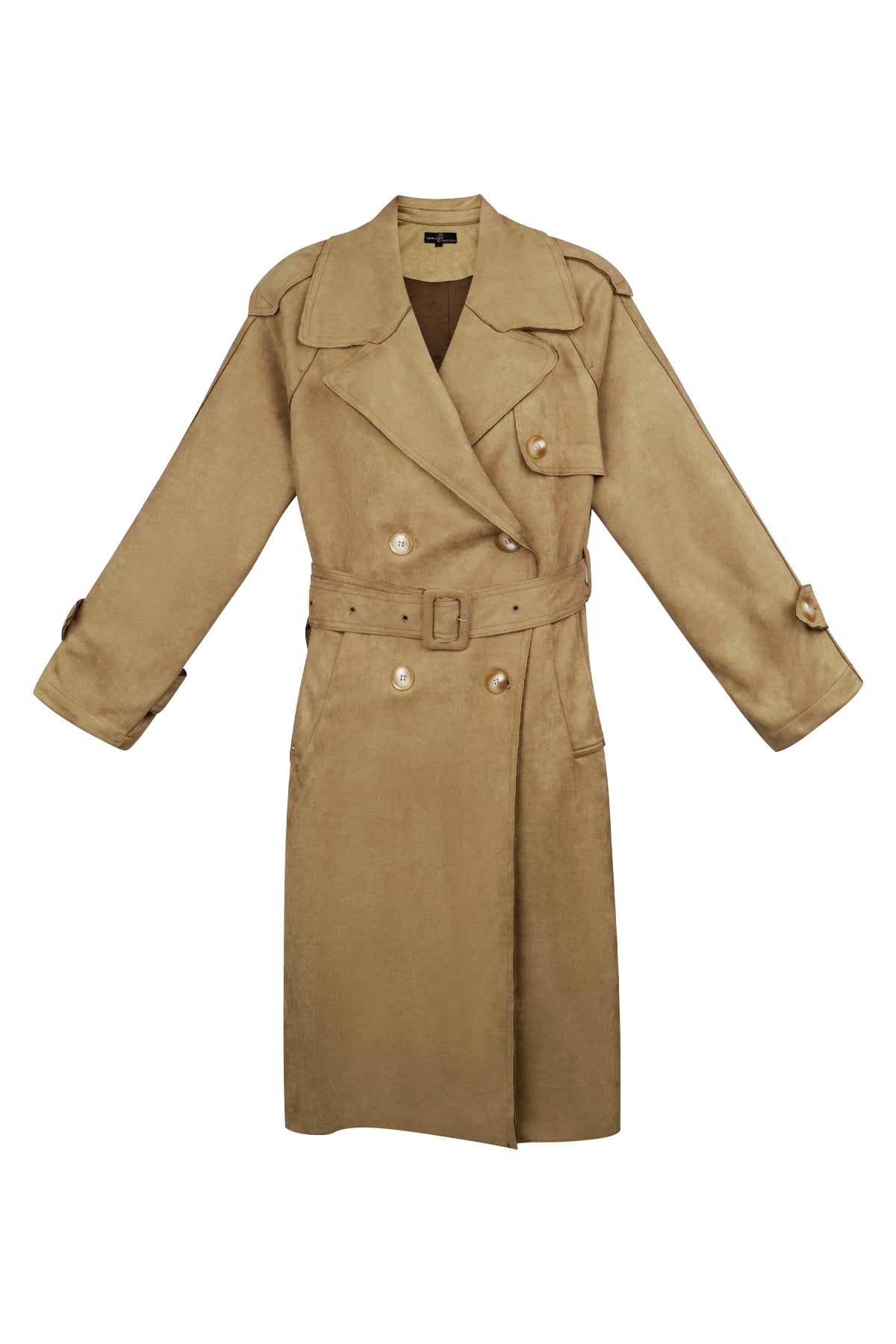 Suede Trench Coat | Mid Length | Autumn | Double Breasted Trench Coat | Women's Trench Coat-Grace Aura