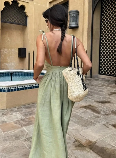 Summer Dress | Tie Strap | Backless | Maxi Dress | Sundress-Grace Aura