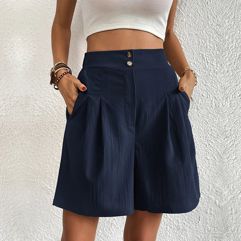 Summer Shorts - Flowy - Cotton - High Waist Shorts - Women's Shorts-Grace Aura