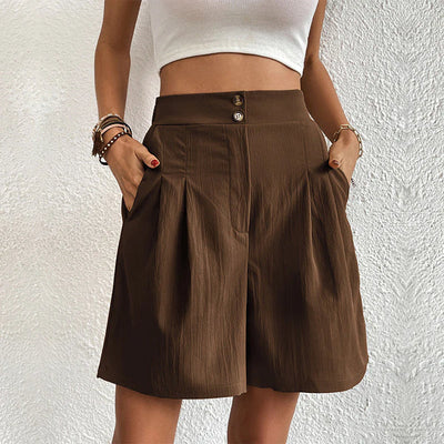 Summer Shorts - Flowy - Cotton - High Waist Shorts - Women's Shorts-Grace Aura