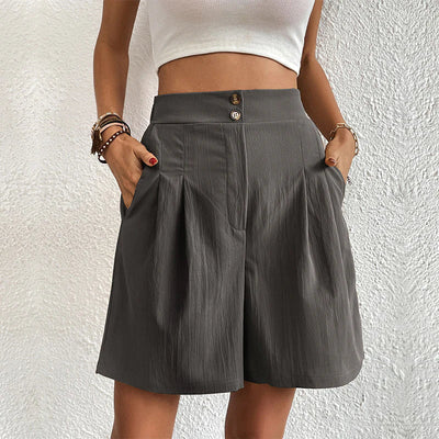 Summer Shorts - Flowy - Cotton - High Waist Shorts - Women's Shorts-Grace Aura