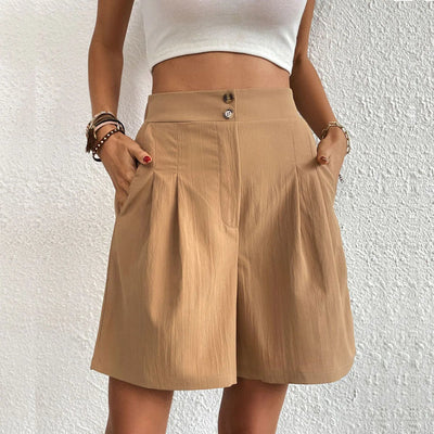 Summer Shorts - Flowy - Cotton - High Waist Shorts - Women's Shorts-Grace Aura