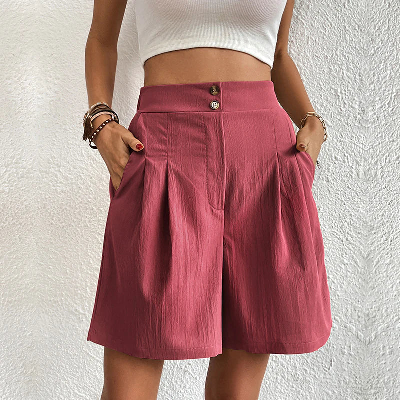 Summer Shorts - Flowy - Cotton - High Waist Shorts - Women's Shorts-Grace Aura