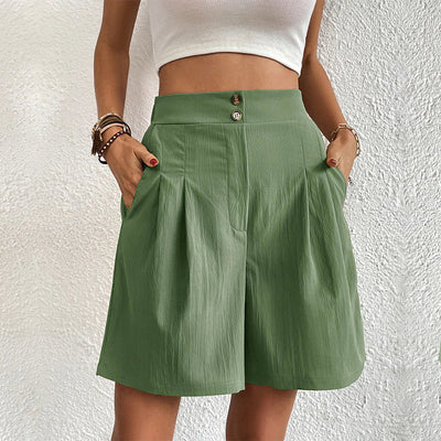 Summer Shorts - Flowy - Cotton - High Waist Shorts - Women's Shorts-Grace Aura