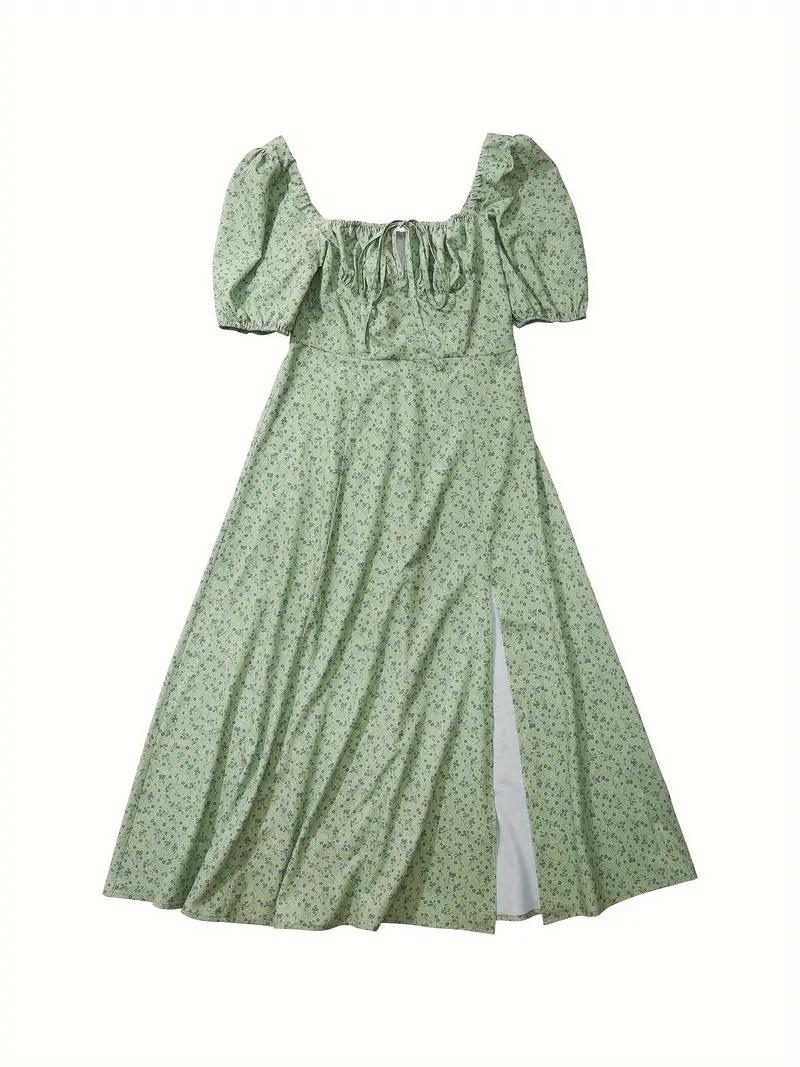Sundress - Floral - Puff Sleeve - Summer Dress - Maxi Dress-Grace Aura
