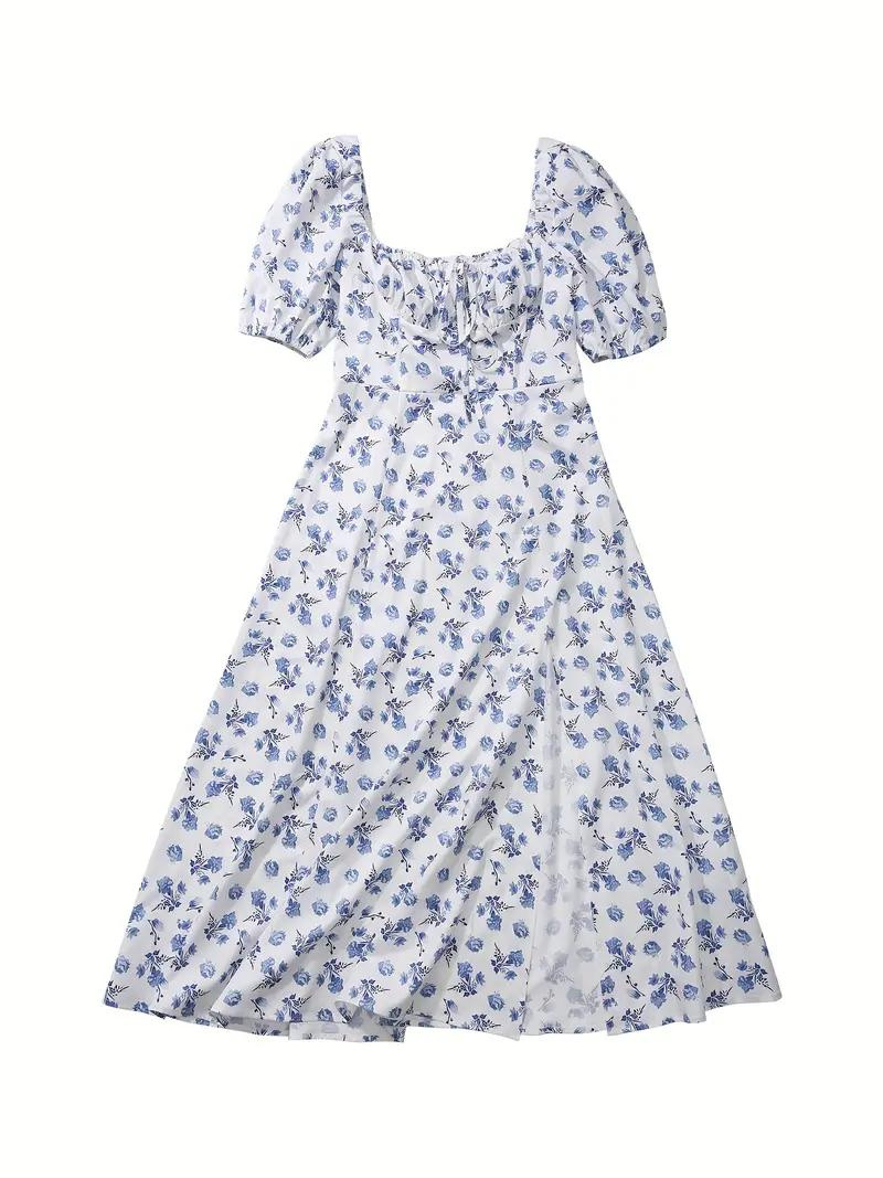 Sundress - Floral - Puff Sleeve - Summer Dress - Maxi Dress-Grace Aura