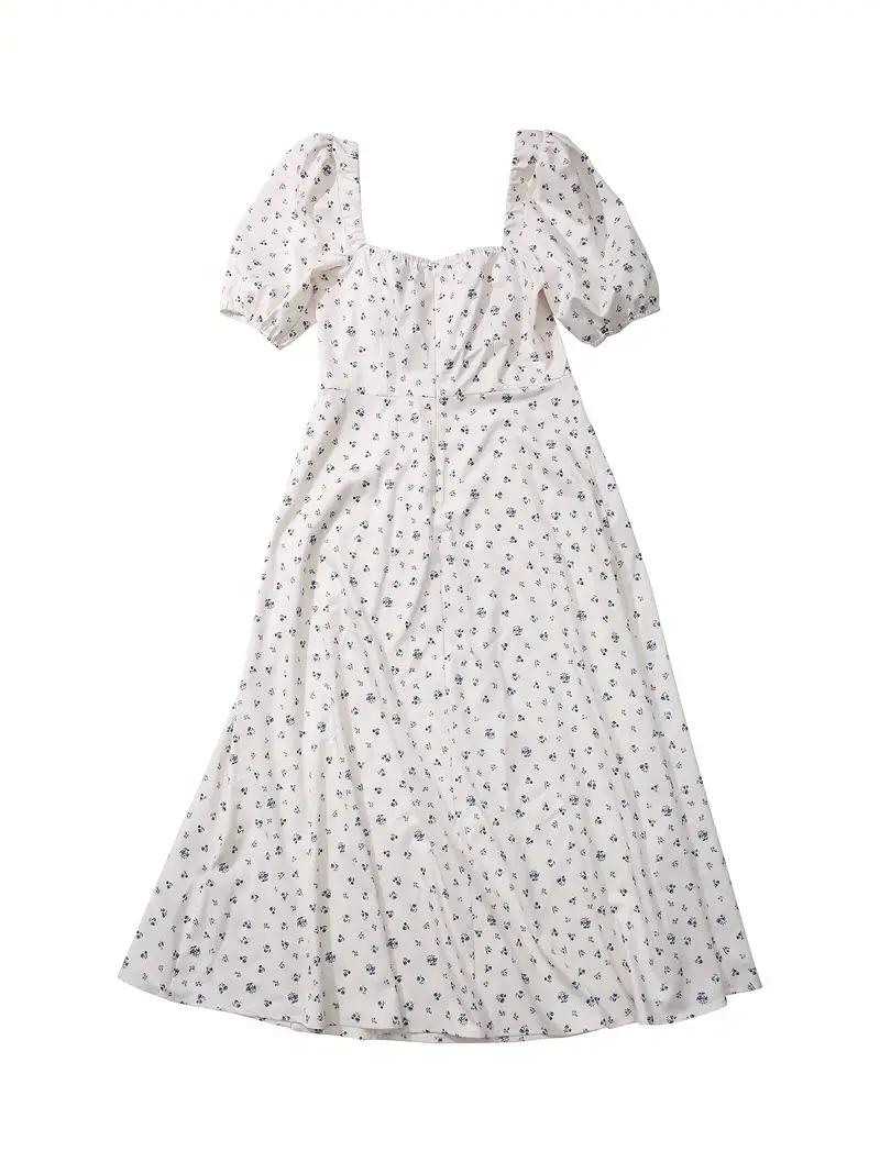 Sundress - Floral - Puff Sleeve - Summer Dress - Maxi Dress-Grace Aura