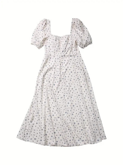 Sundress - Floral - Puff Sleeve - Summer Dress - Maxi Dress-Grace Aura