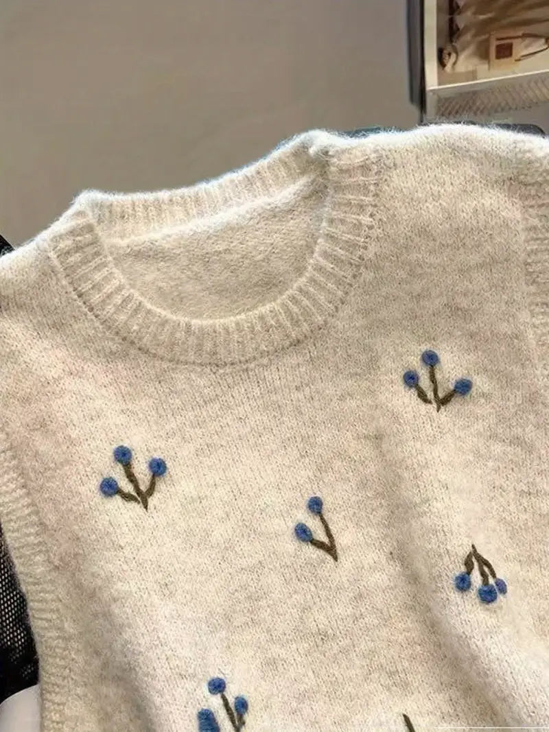 Sweater Vest - Women's Sleeveless Knitted Pullover Vest-Grace Aura