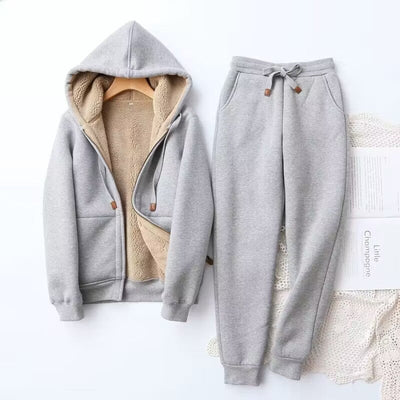 Sweats Set | Warm | Fleece Lined | Hoodie and Jogger Set | Jogging Suits for Women-Grace Aura