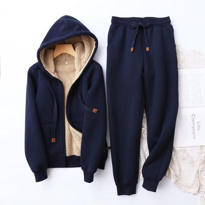 Sweats Set | Warm | Fleece Lined | Hoodie and Jogger Set | Jogging Suits for Women-Grace Aura