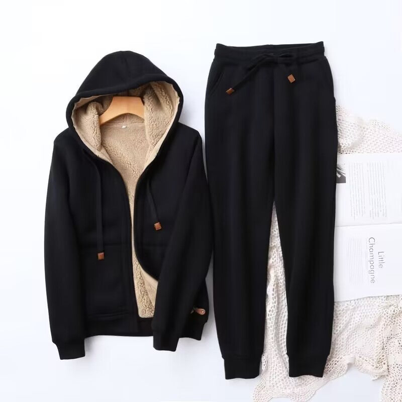 Sweats Set | Warm | Fleece Lined | Hoodie and Jogger Set | Jogging Suits for Women-Grace Aura