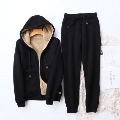 Sweats Set | Warm | Fleece Lined | Hoodie and Jogger Set | Jogging Suits for Women-Grace Aura