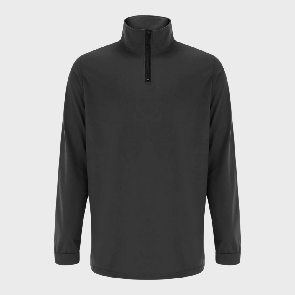 Sweatshirt - Men's Warm Standing Collar Long Sleeve Zip-Neck Sweater-Grace Aura