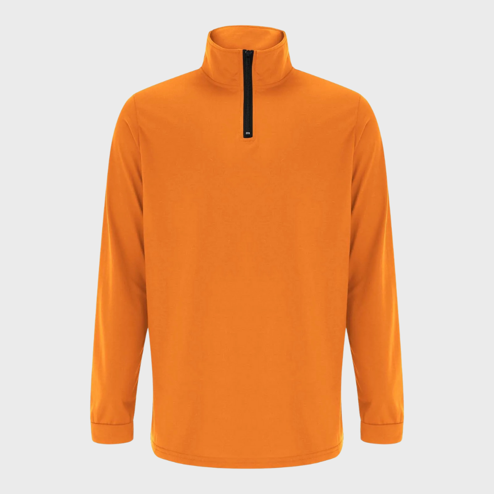 Sweatshirt - Men's Warm Standing Collar Long Sleeve Zip-Neck Sweater-Grace Aura
