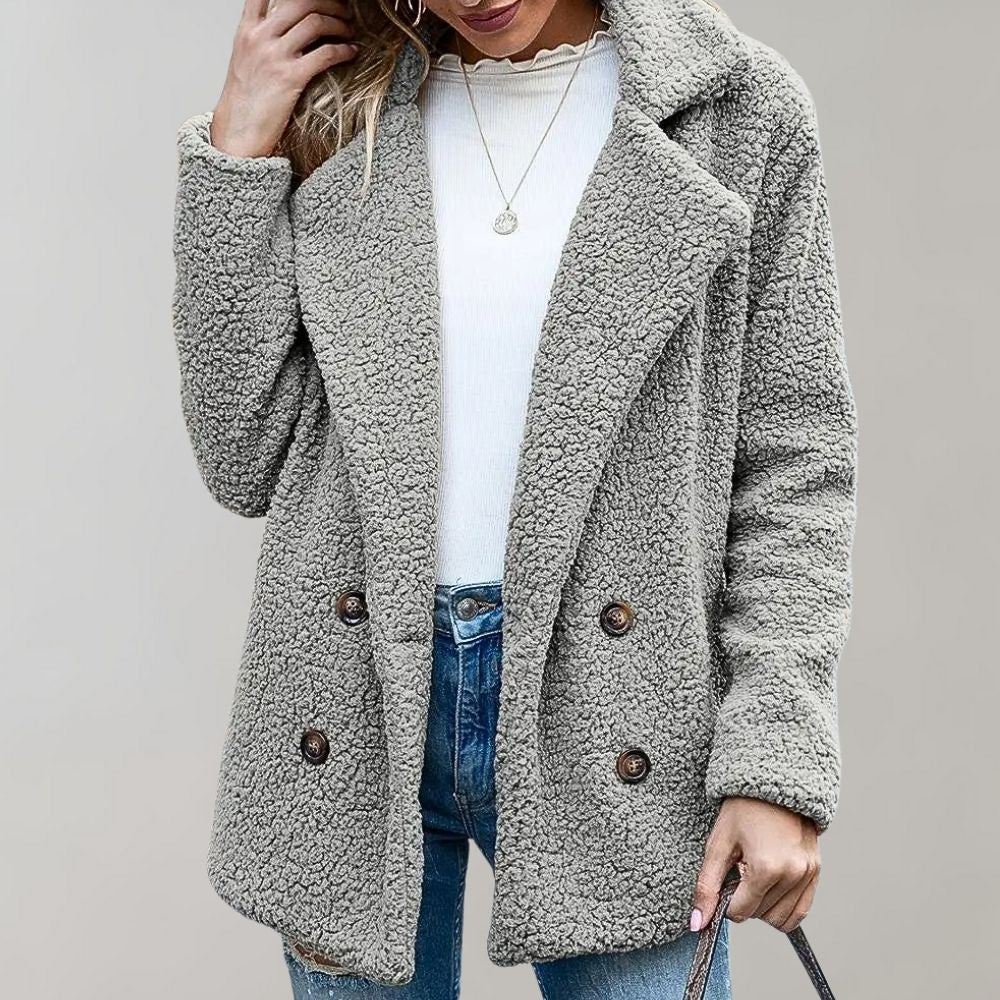 Teddy Jacket | Cozy | Double Breasted | Winter Jacket | Women's Jacket -Grace Aura