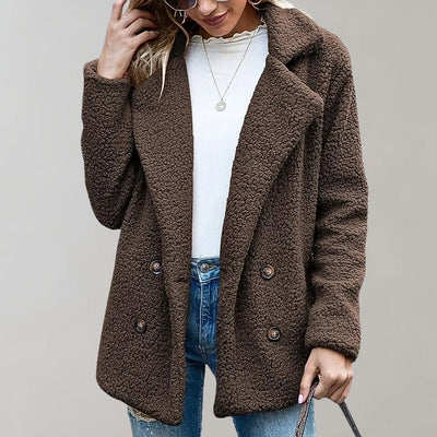 Teddy Jacket | Cozy | Double Breasted | Winter Jacket | Women's Jacket -Grace Aura