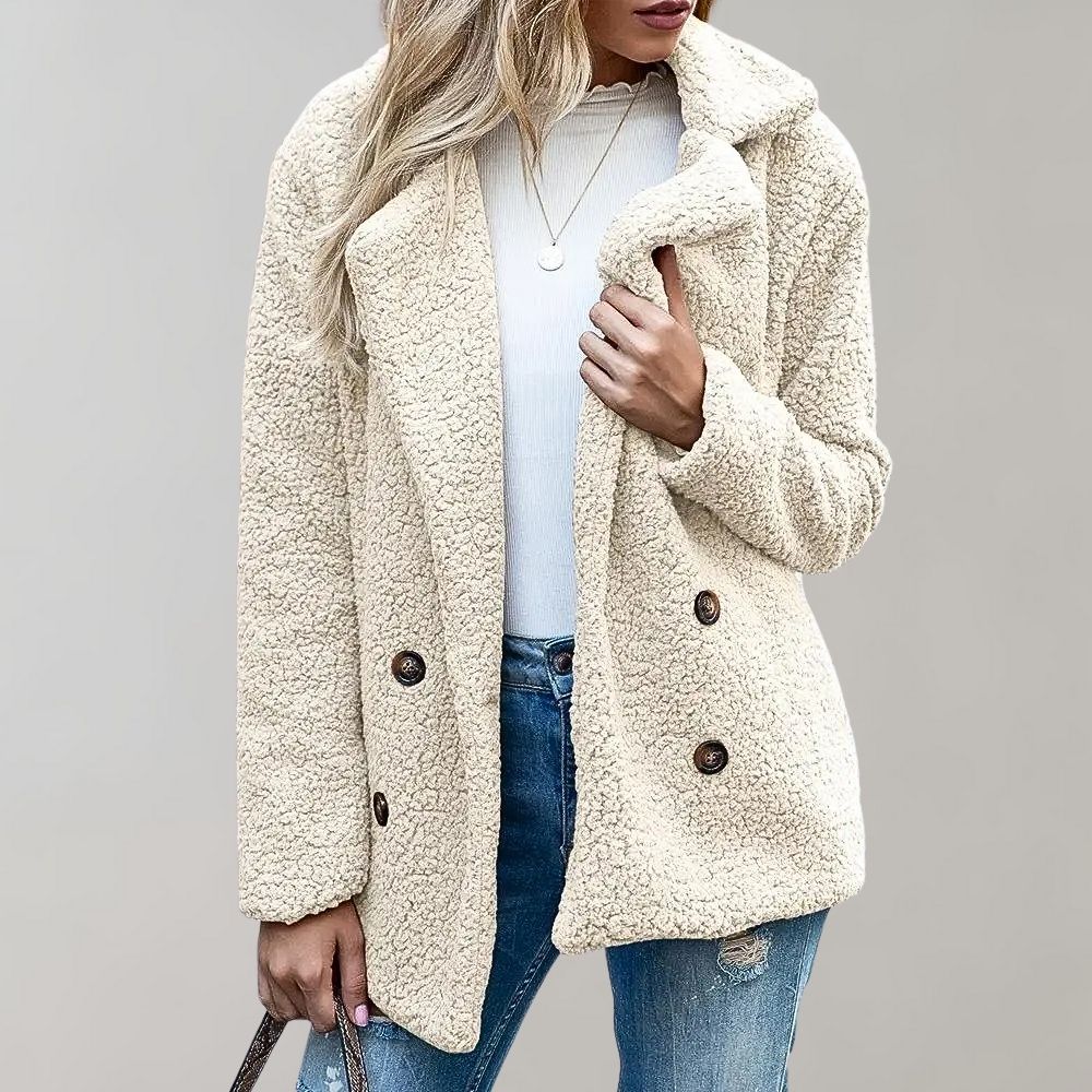 Teddy Jacket | Cozy | Double Breasted | Winter Jacket | Women's Jacket -Grace Aura